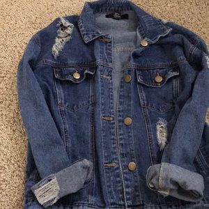distressed jean jacket